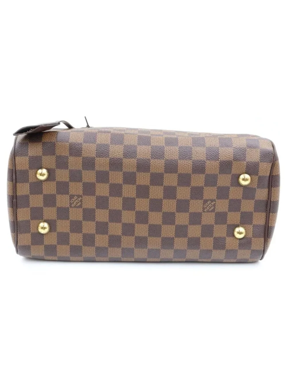 Louis Vuitton Damier Duomo Boston Bag Brown Leather Gold